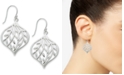 Essentials Medium Silver Plated Openwork Leaf Drop Earrings